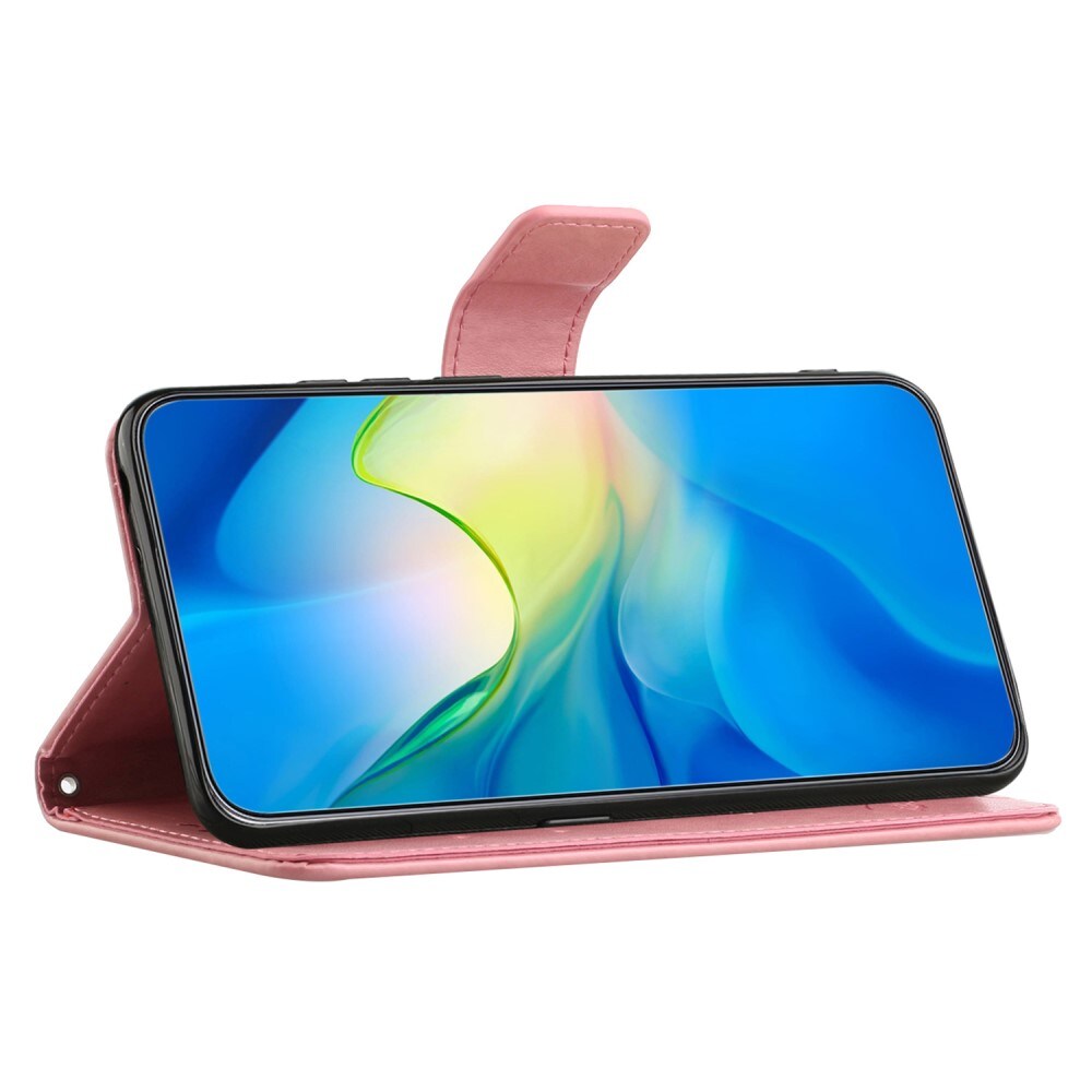 Motorola Moto G24 Power Mobiletui med sommerfugle, Lyserød