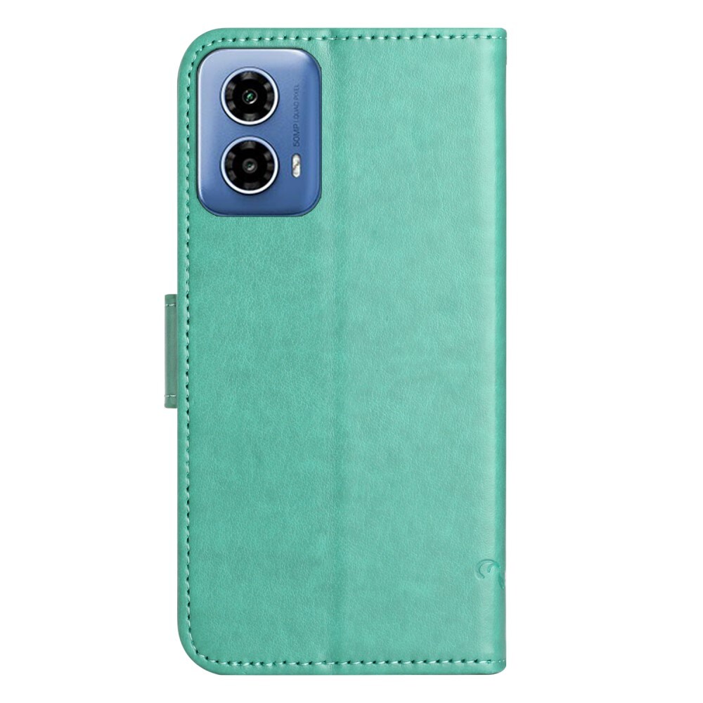 Motorola Moto G24 Power Mobiletui med sommerfugle, Grøn