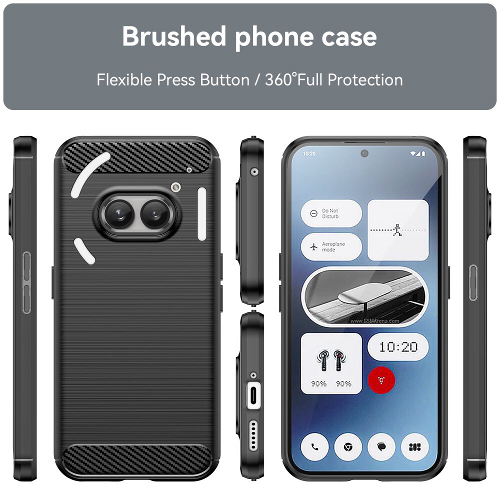 Nothing Phone 2a TPU-cover Brushed, Sort