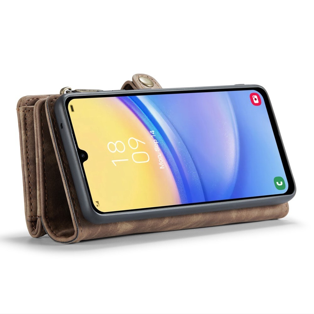 Samsung Galaxy A05s Rummeligt pungetui med mange kortholdere, Brun
