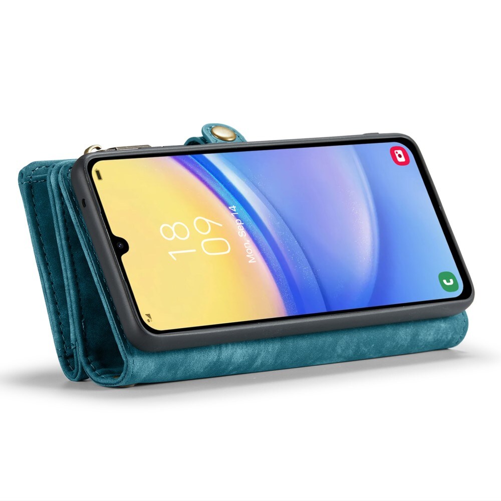 Samsung Galaxy A15 Rummeligt pungetui med mange kortholdere, Blå