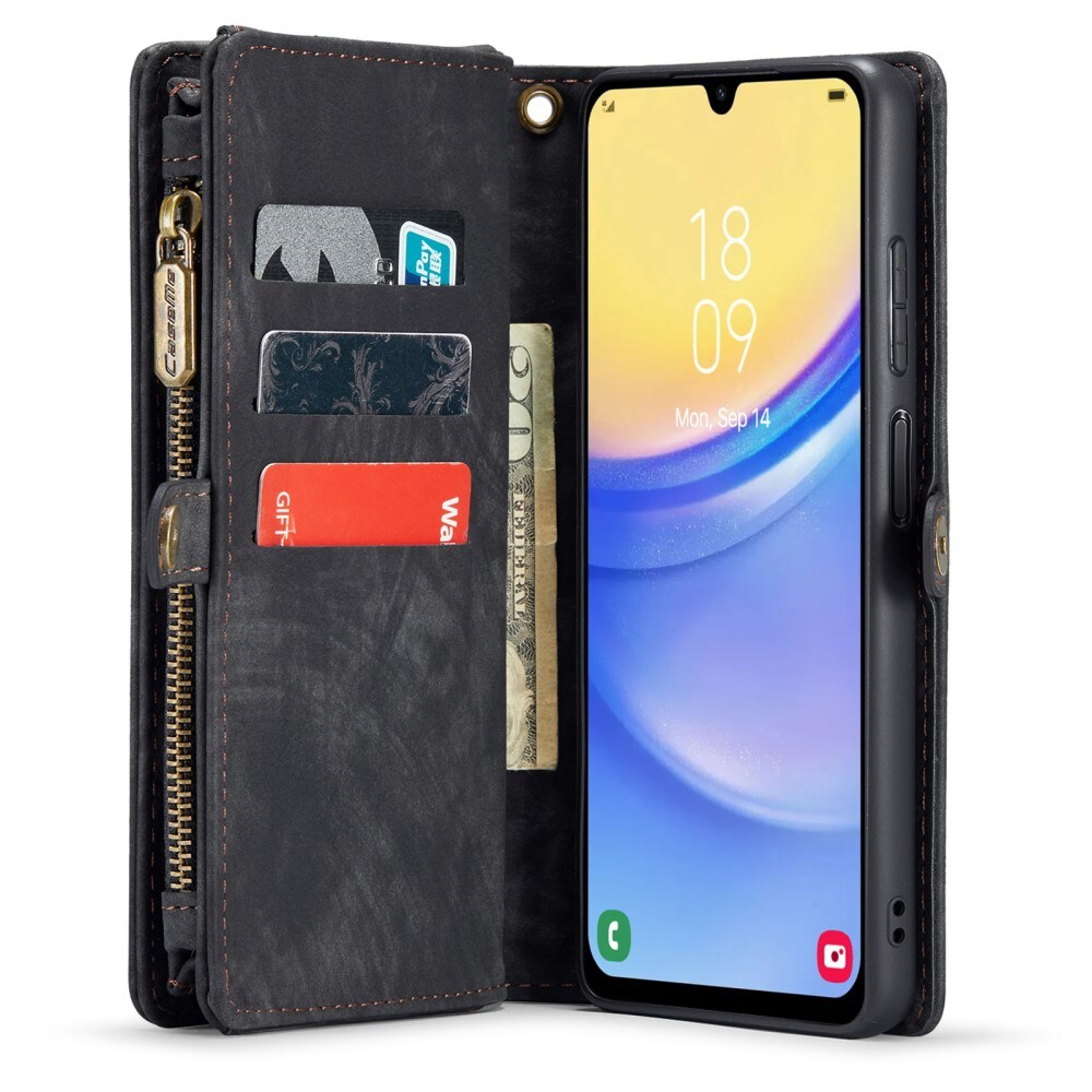 Samsung Galaxy A05s Rummeligt pungetui med mange kortholdere, Grå