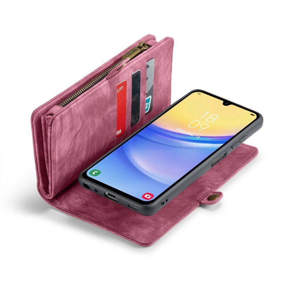 Samsung Galaxy A15 Rummeligt pungetui med mange kortholdere, Rød
