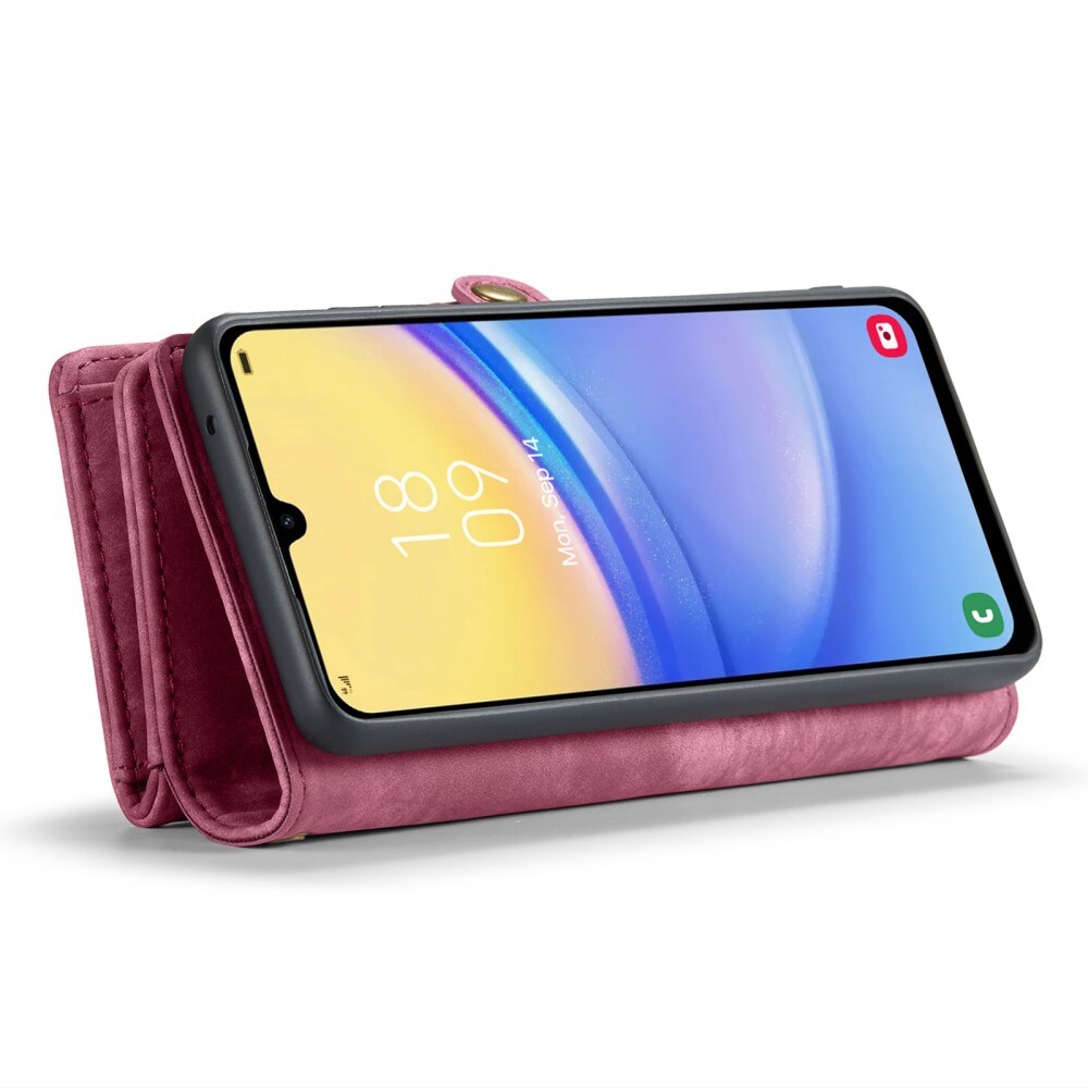 Samsung Galaxy A15 Rummeligt pungetui med mange kortholdere, Rød