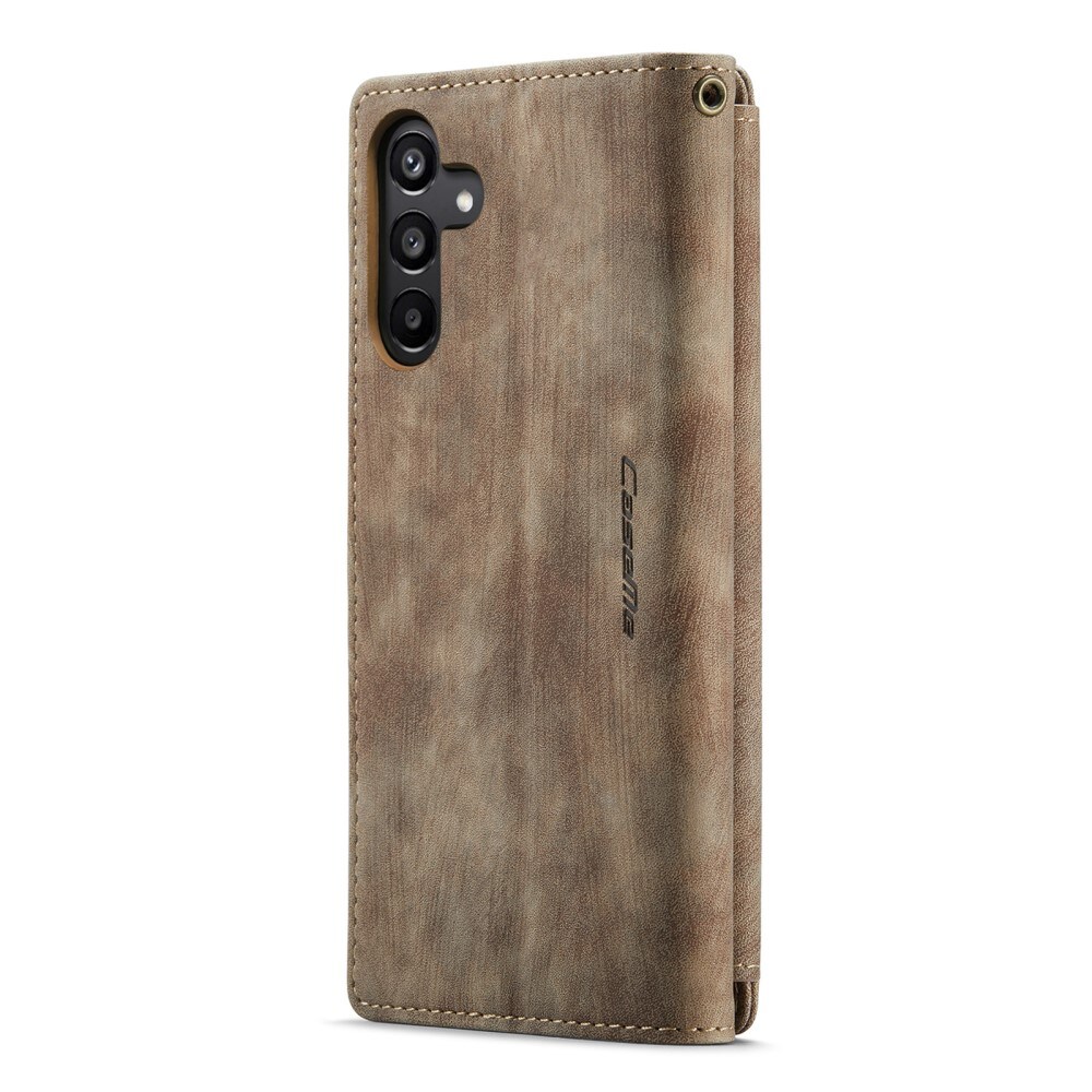 Samsung Galaxy A15 Pungetui med lynlås, Brun