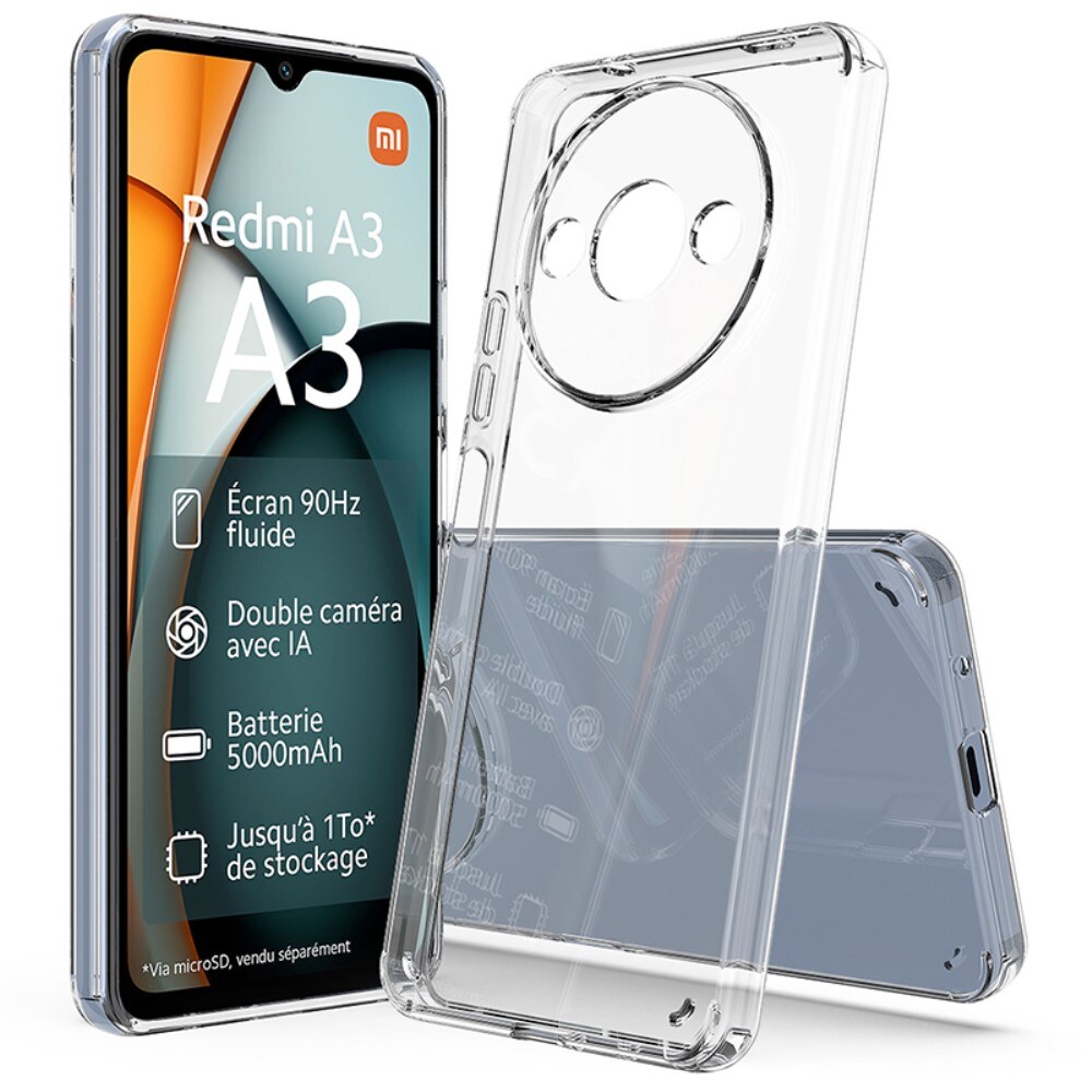 Xiaomi Redmi A3 Crystal Hybrid-cover, Gennemsigtig