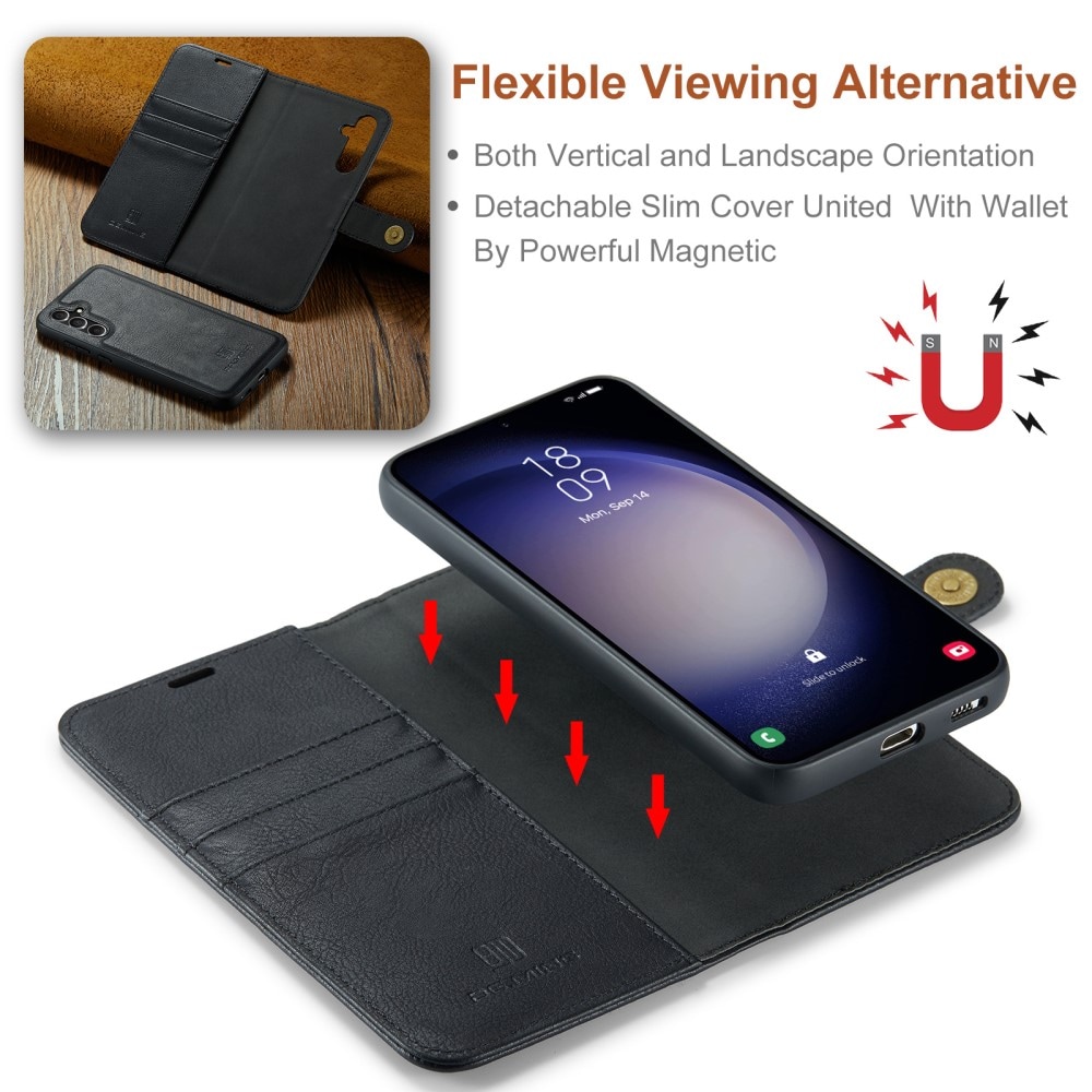 Samsung Galaxy A55 Pungetui med aftageligt cover, Black
