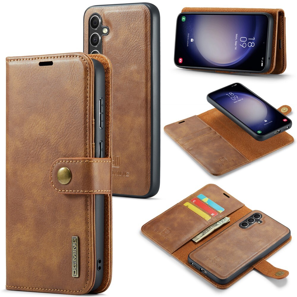 Samsung Galaxy A55 Pungetui med aftageligt cover, Cognac