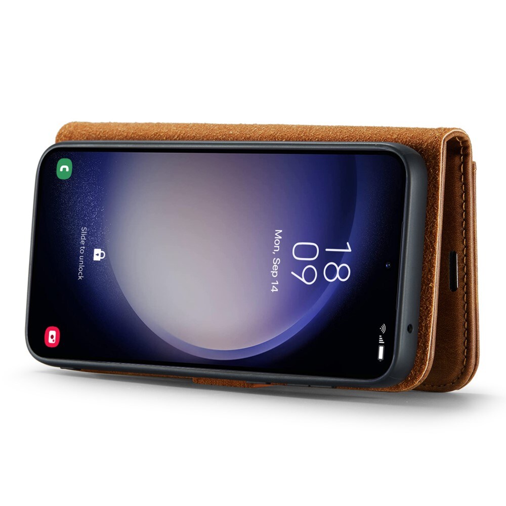 Samsung Galaxy A55 Pungetui med aftageligt cover, Cognac