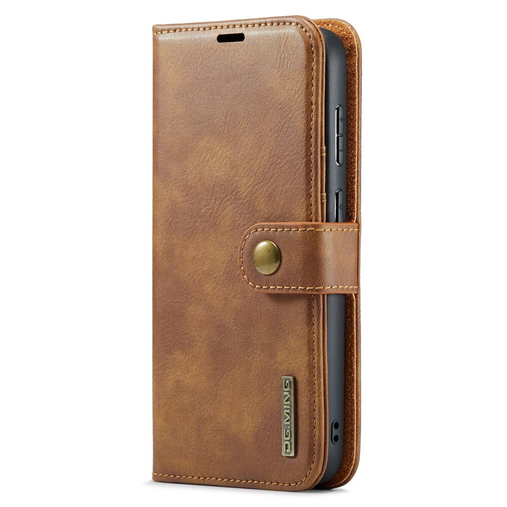 Samsung Galaxy A55 Pungetui med aftageligt cover, Cognac