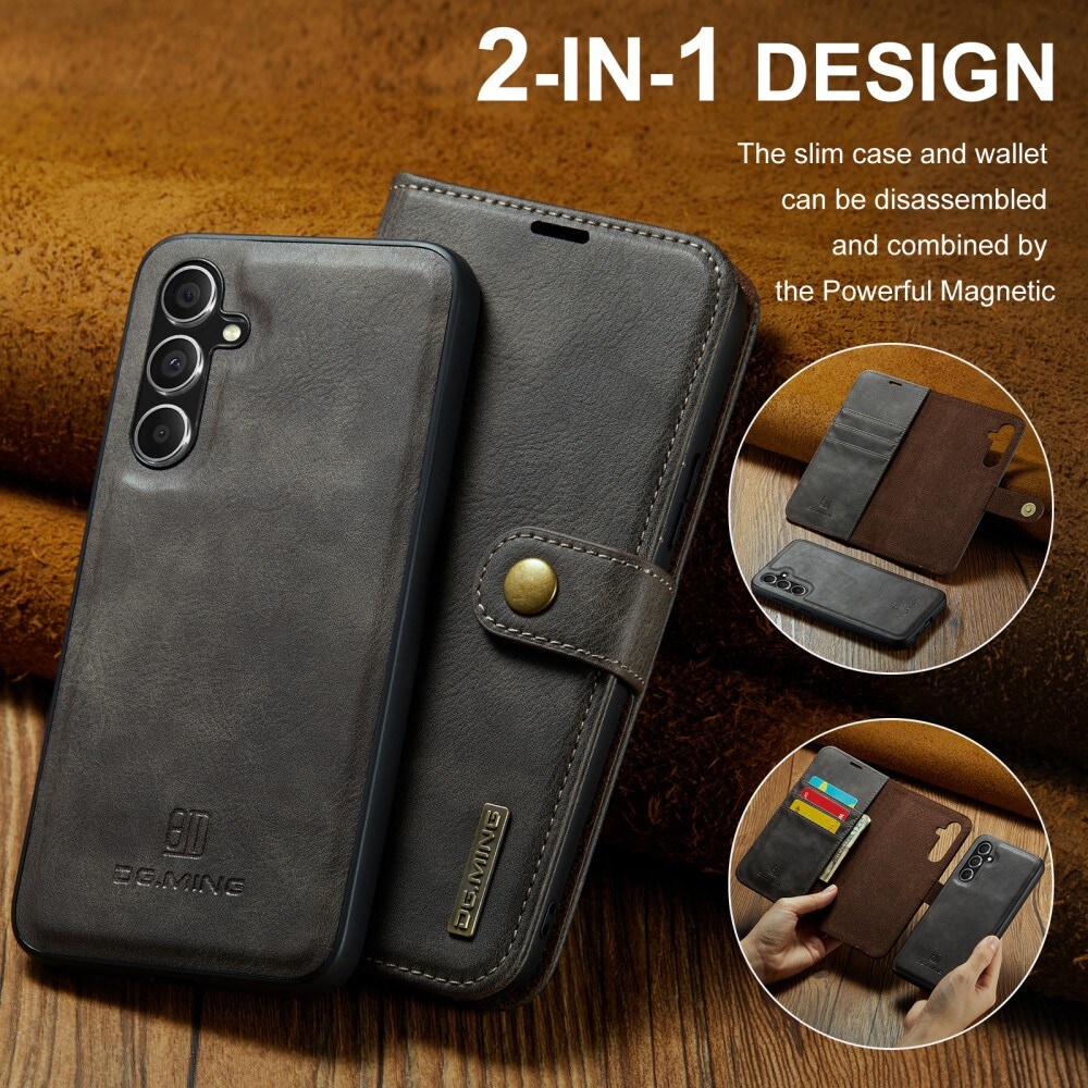 Samsung Galaxy A35 Pungetui med aftageligt cover, Brown