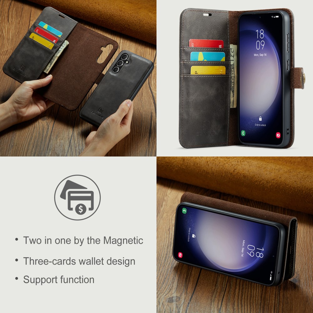 Samsung Galaxy A35 Pungetui med aftageligt cover, Brown
