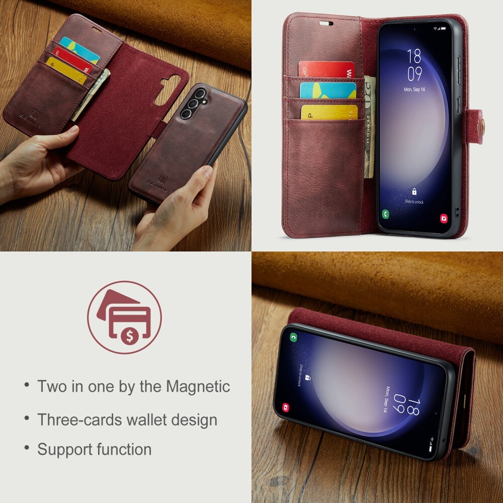 Samsung Galaxy A35 Pungetui med aftageligt cover, Red