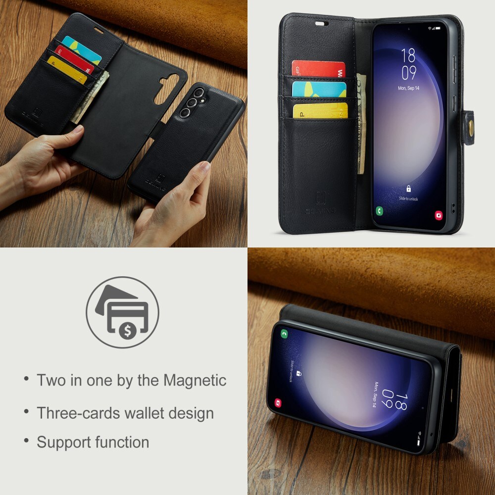 Samsung Galaxy A15 Pungetui med aftageligt cover, Black