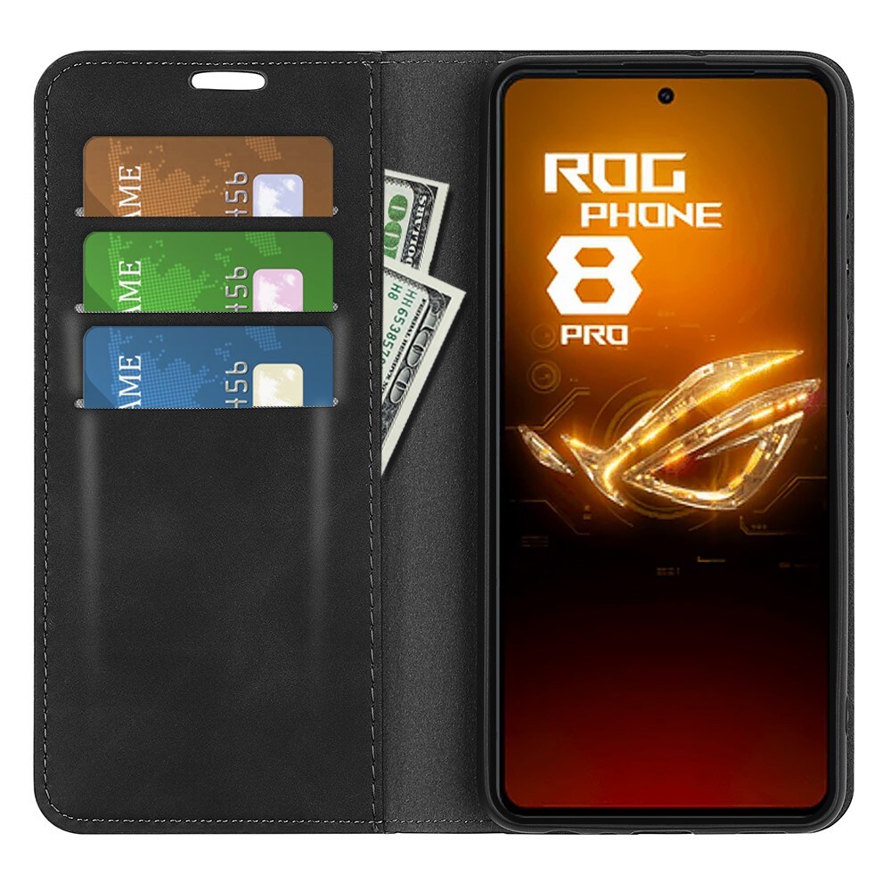 Asus ROG Phone 8 Slankt etui med kortholder, Sort