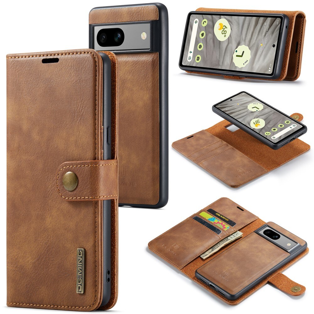 Google Pixel 8a Pungetui med aftageligt cover, Cognac