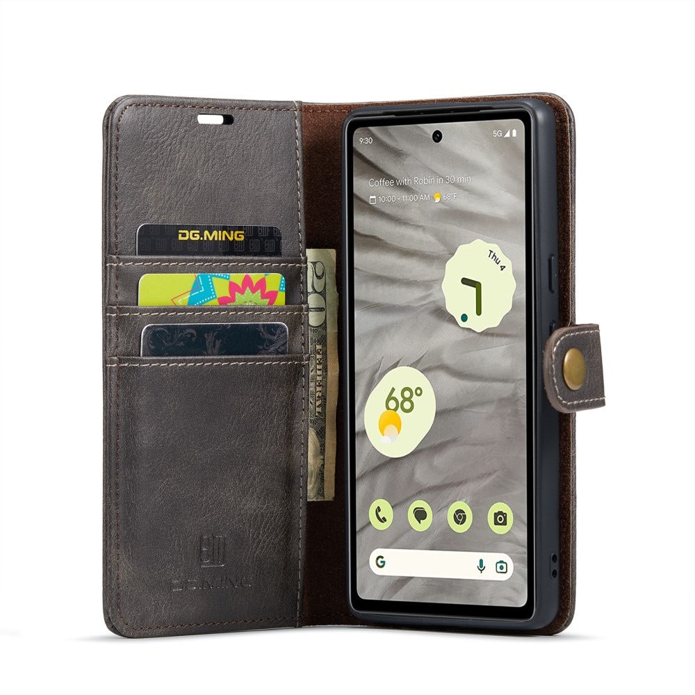 Google Pixel 8a Pungetui med aftageligt cover, Brown