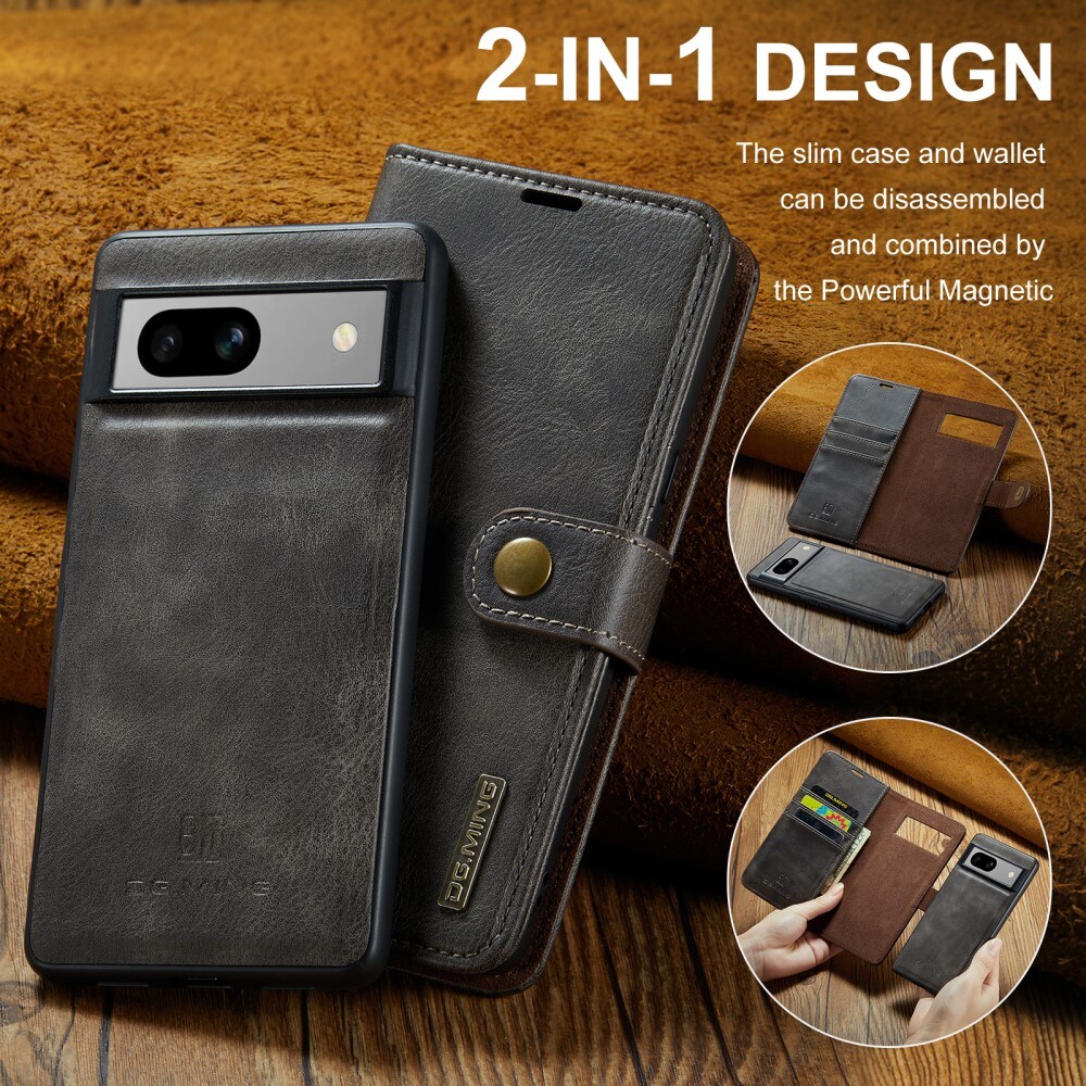 Google Pixel 8a Pungetui med aftageligt cover, Brown