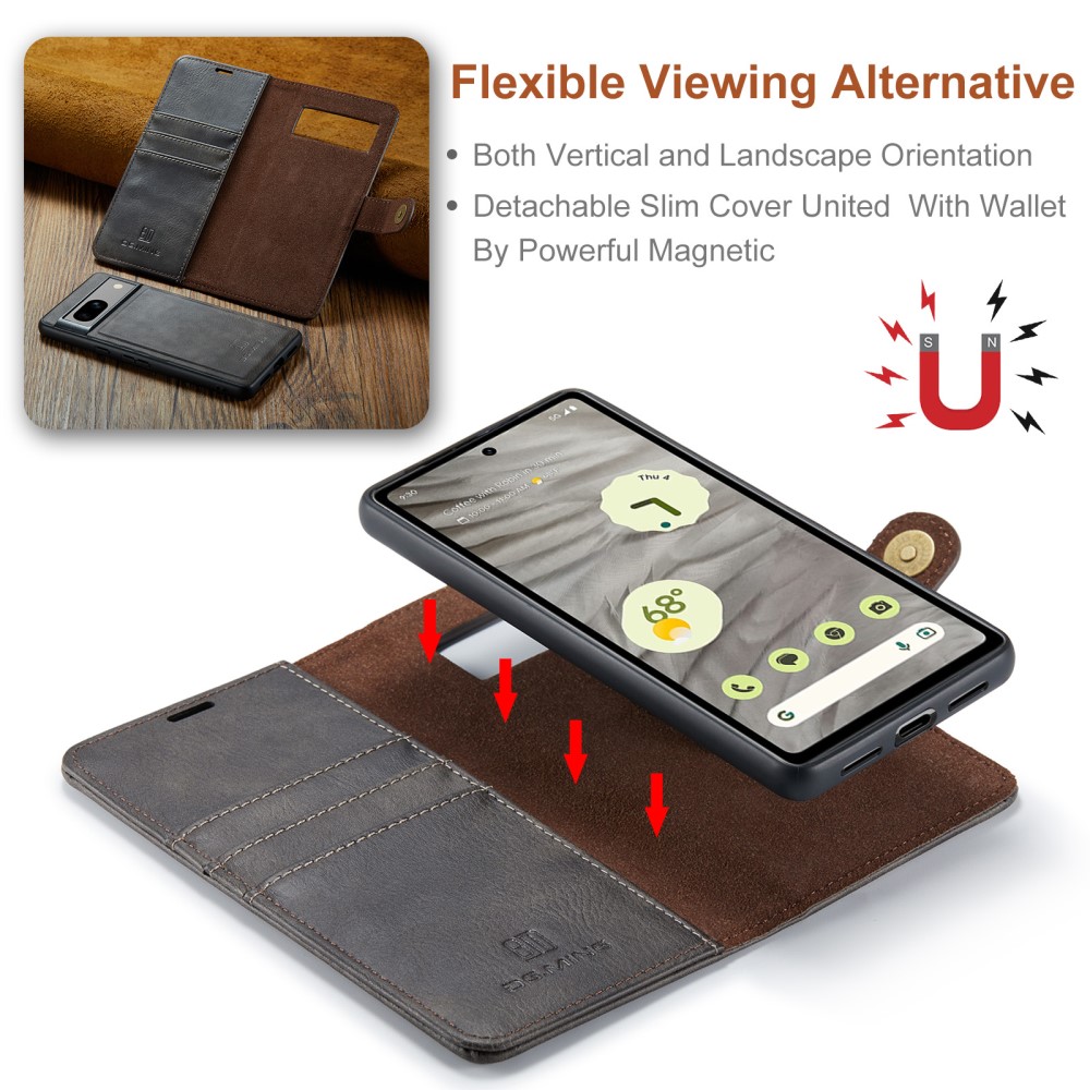Google Pixel 8a Pungetui med aftageligt cover, Brown