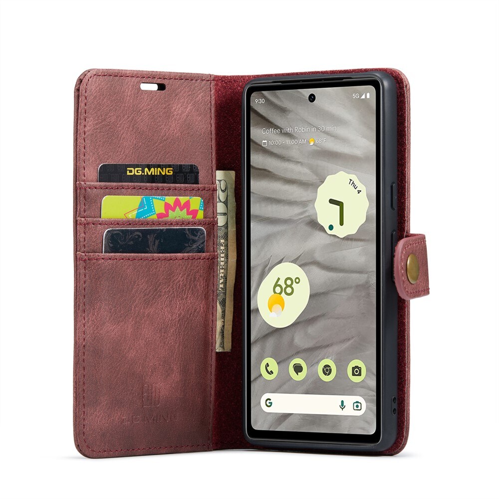 Google Pixel 8a Pungetui med aftageligt cover, Red