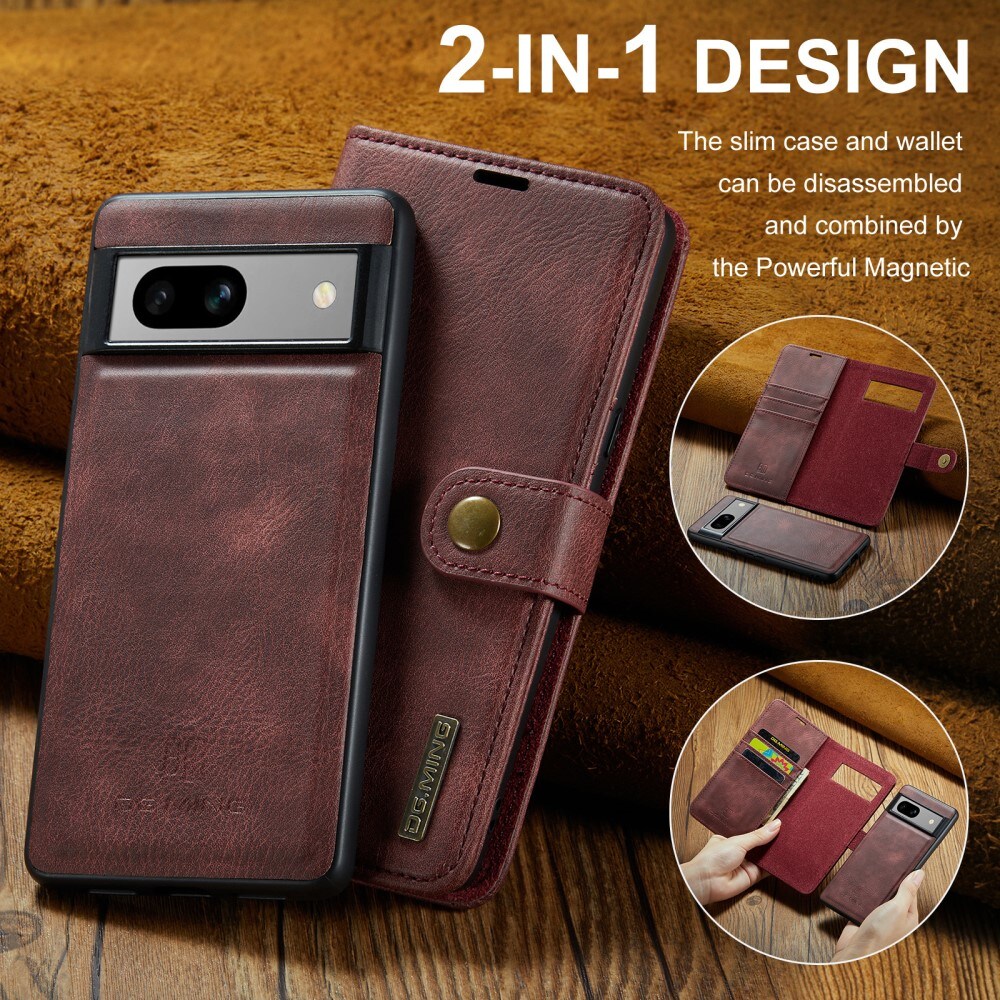 Google Pixel 8a Pungetui med aftageligt cover, Red