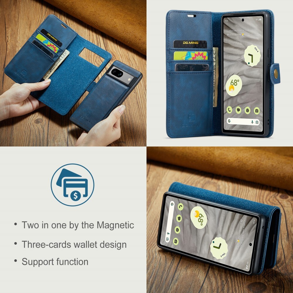 Google Pixel 8a Pungetui med aftageligt cover, Blue