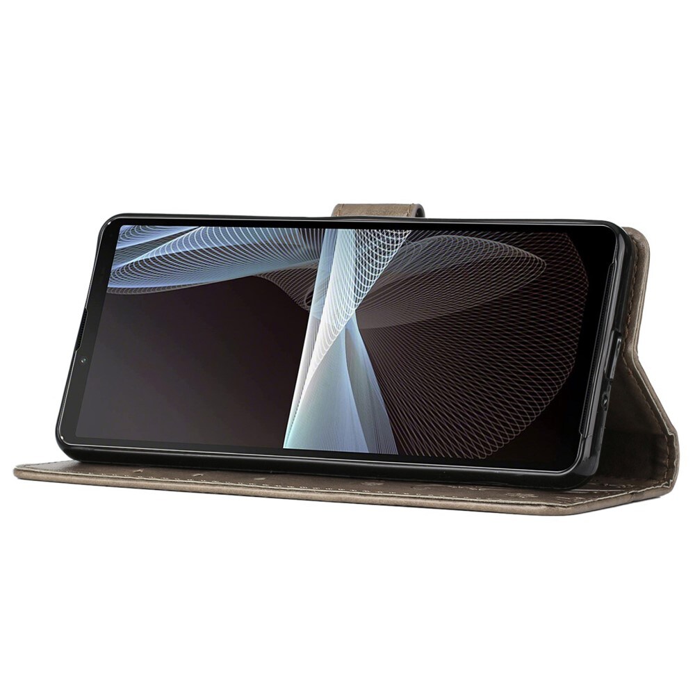Sony Xperia 10 VI Mobiletui med sommerfugle, Grå