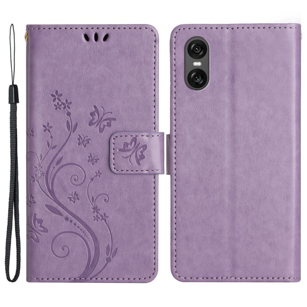 Sony Xperia 10 VI Mobiletui med sommerfugle, Lilla