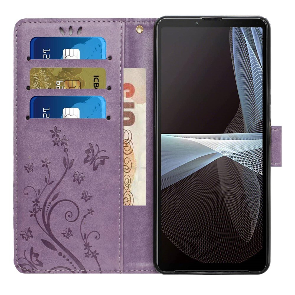 Sony Xperia 10 VI Mobiletui med sommerfugle, Lilla
