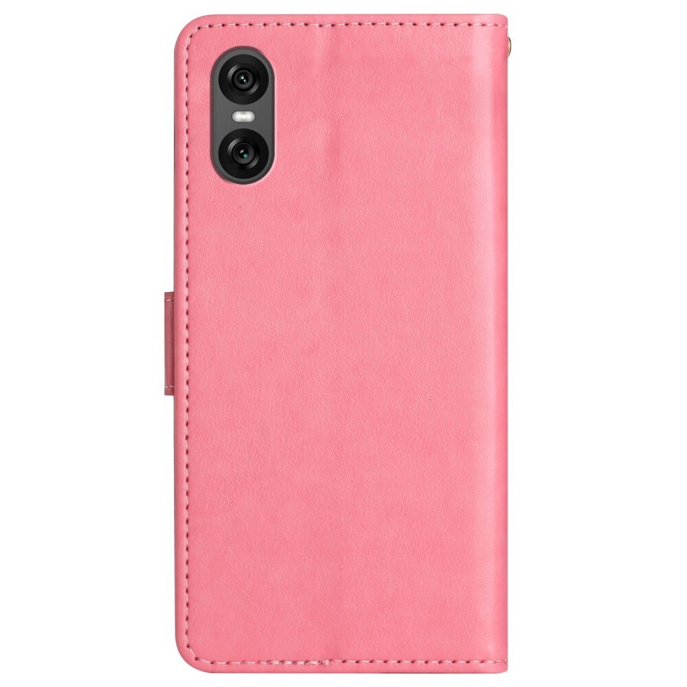 Sony Xperia 10 VI Mobiletui med sommerfugle, Lyserød