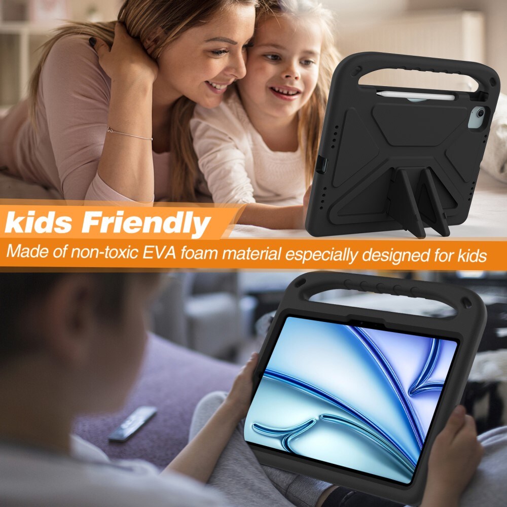 Apple iPad Air 11 7th Gen (2025) Stødsikkert cover/etui med håndtag - Perfekt til børn, Sort