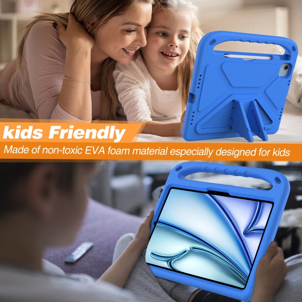 Apple iPad Air 11 6th Gen (2024) Stødsikkert cover/etui med håndtag - Perfekt til børn, Blå