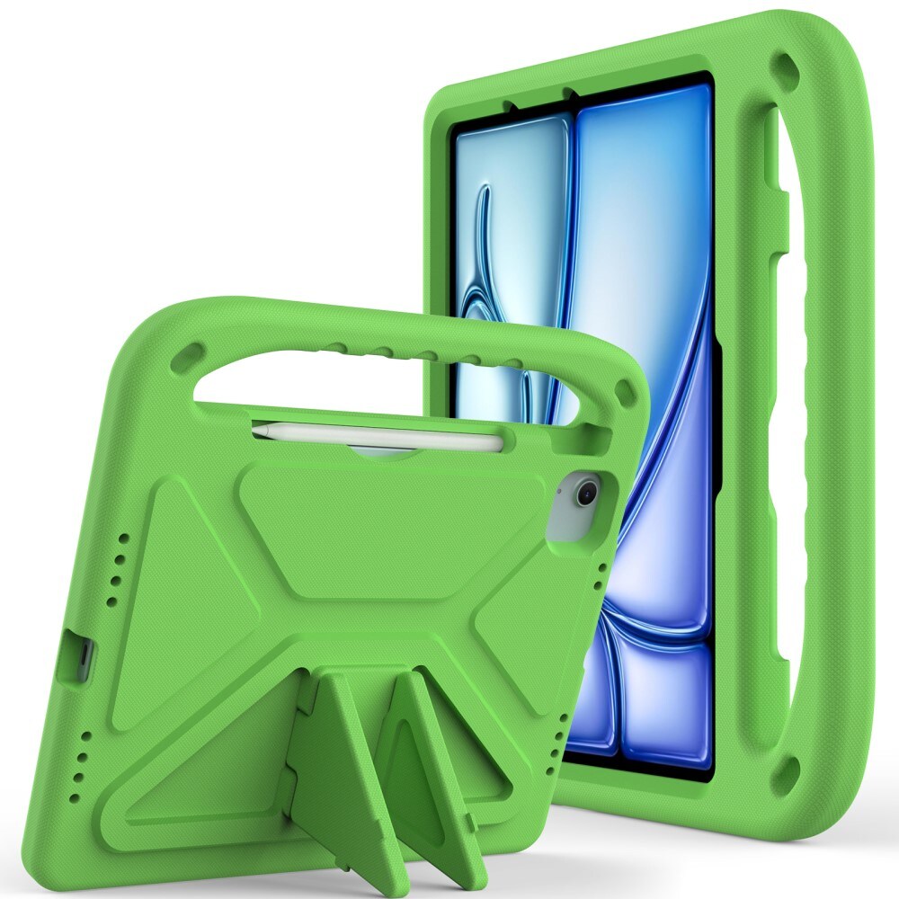 Apple iPad Air 11 6th Gen (2024) Stødsikkert cover/etui med håndtag - Perfekt til børn, Grøn