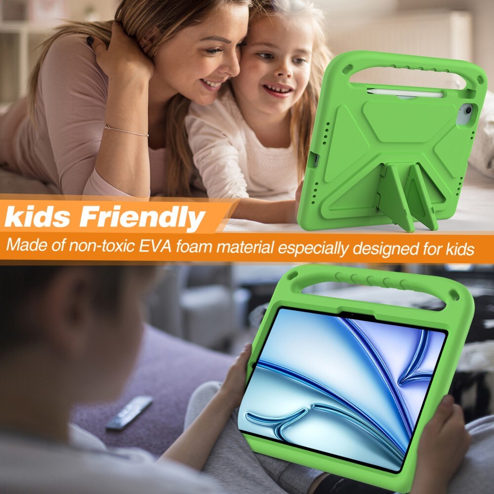 Apple iPad Air 11 6th Gen (2024) Stødsikkert cover/etui med håndtag - Perfekt til børn, Grøn