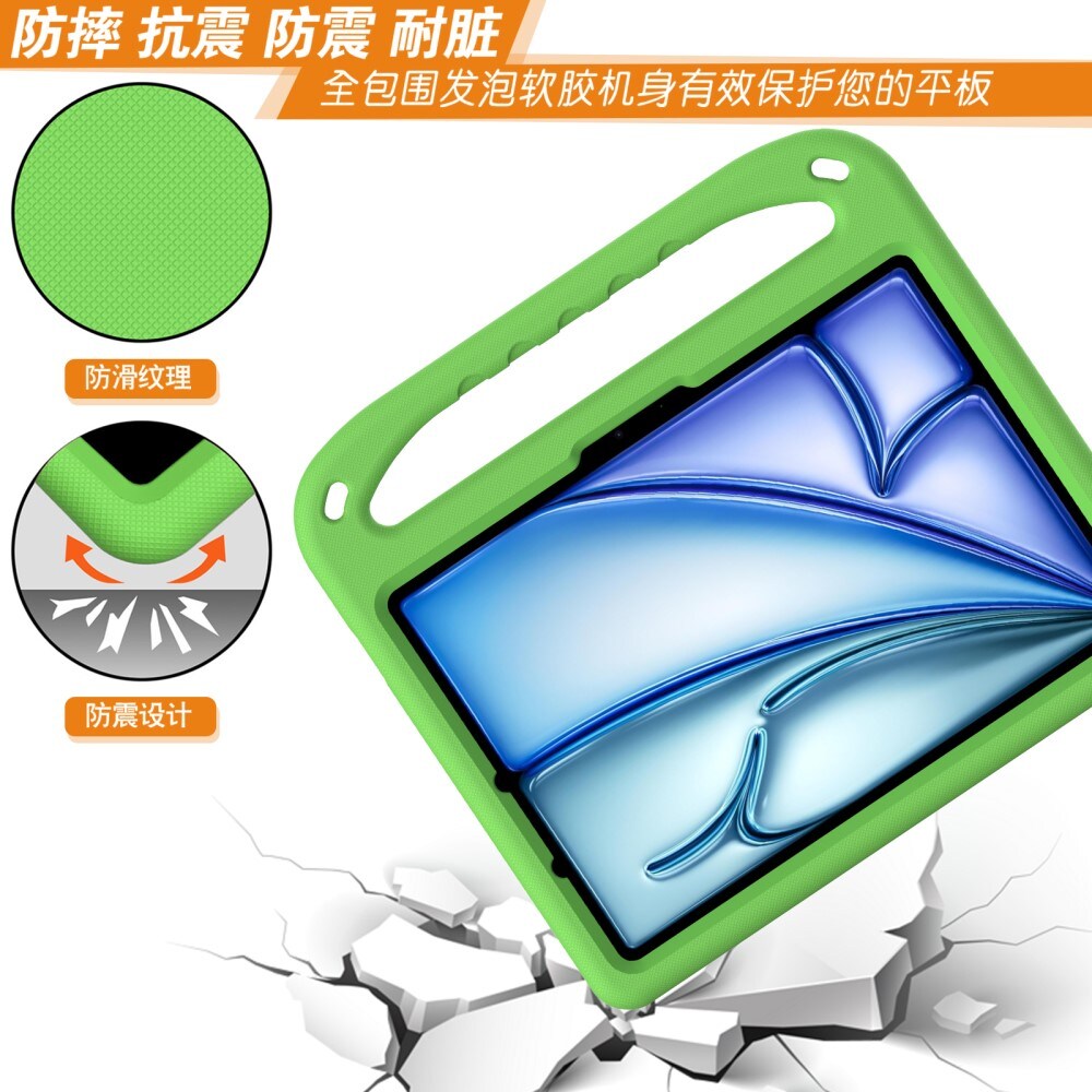 Apple iPad Air 11 6th Gen (2024) Stødsikkert cover/etui med håndtag - Perfekt til børn, Grøn