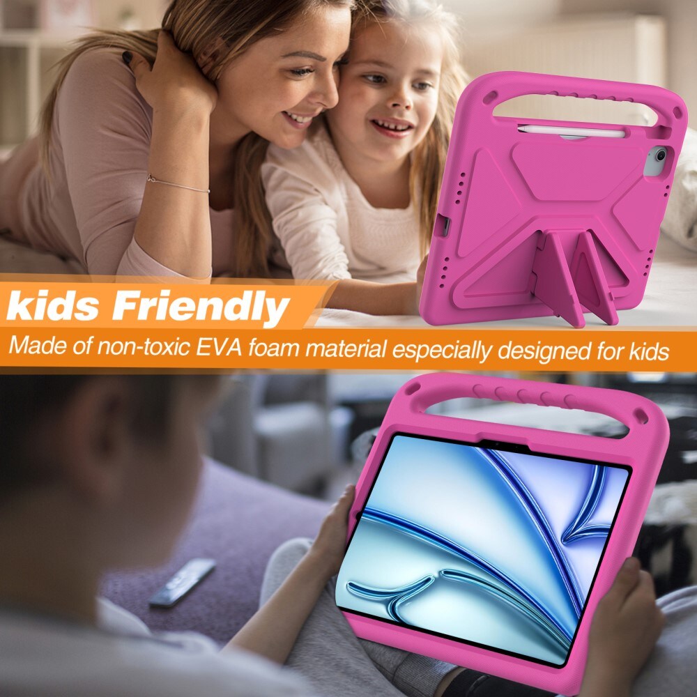 Apple iPad Air 11 6th Gen (2024) Stødsikkert cover/etui med håndtag - Perfekt til børn, Lyserød