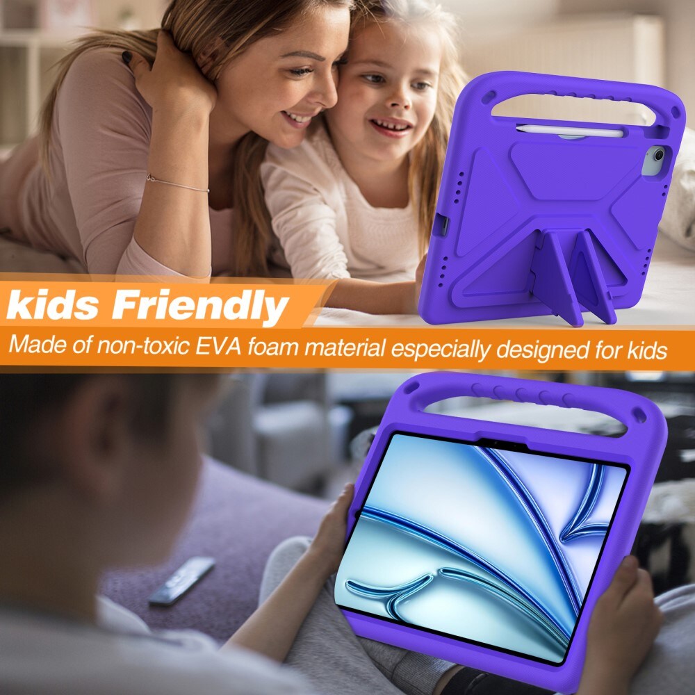Apple iPad Pro 11 5th Gen (2024) Stødsikkert cover/etui med håndtag - Perfekt til børn, Lilla
