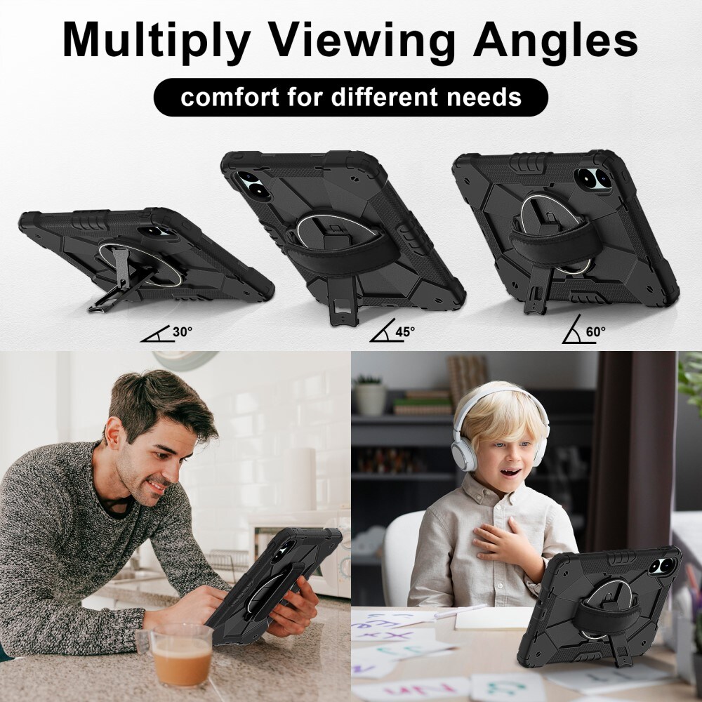 Xiaomi Redmi Pad Pro Robust hybridskal med skulderrem Sort