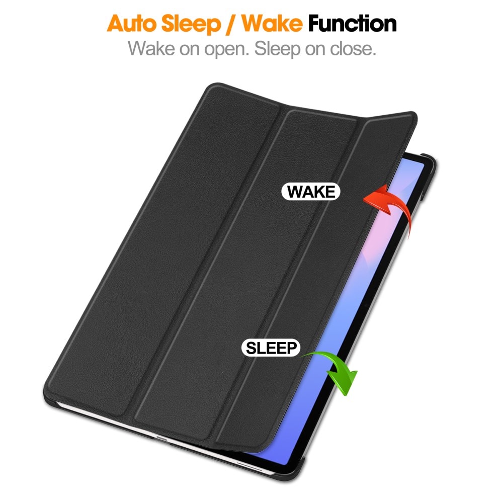Samsung Galaxy Tab S10 FE Plus Tri-fold etui med penneholder, Sort
