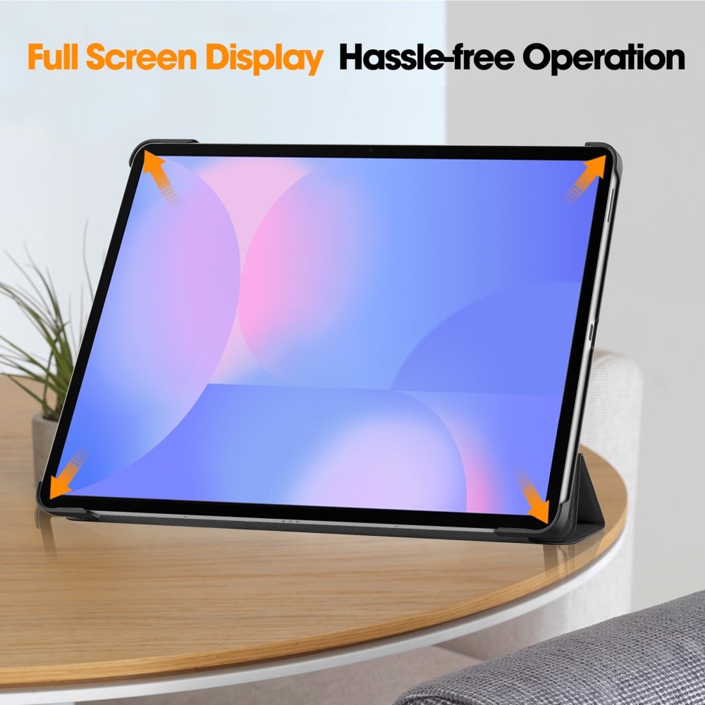 Samsung Galaxy Tab S10 FE Plus Tri-fold etui med penneholder, Sort