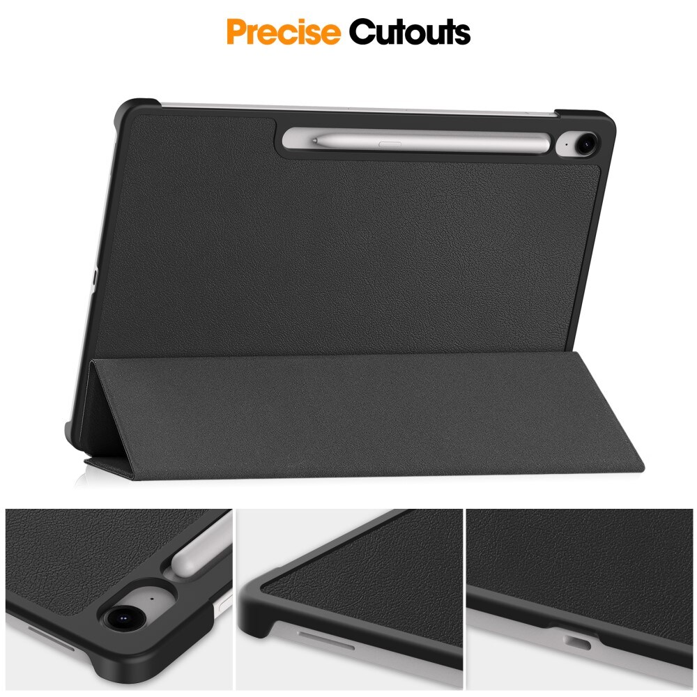 Samsung Galaxy Tab S10 FE Plus Tri-fold etui med penneholder, Sort
