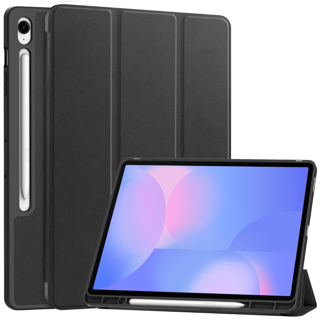 Samsung Galaxy Tab S10 FE Plus Tri-fold etui med penneholder, Sort