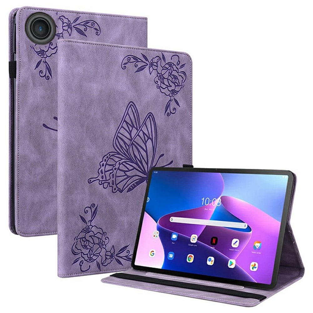  Lenovo Tab Etui med sommerfugle, Lilla