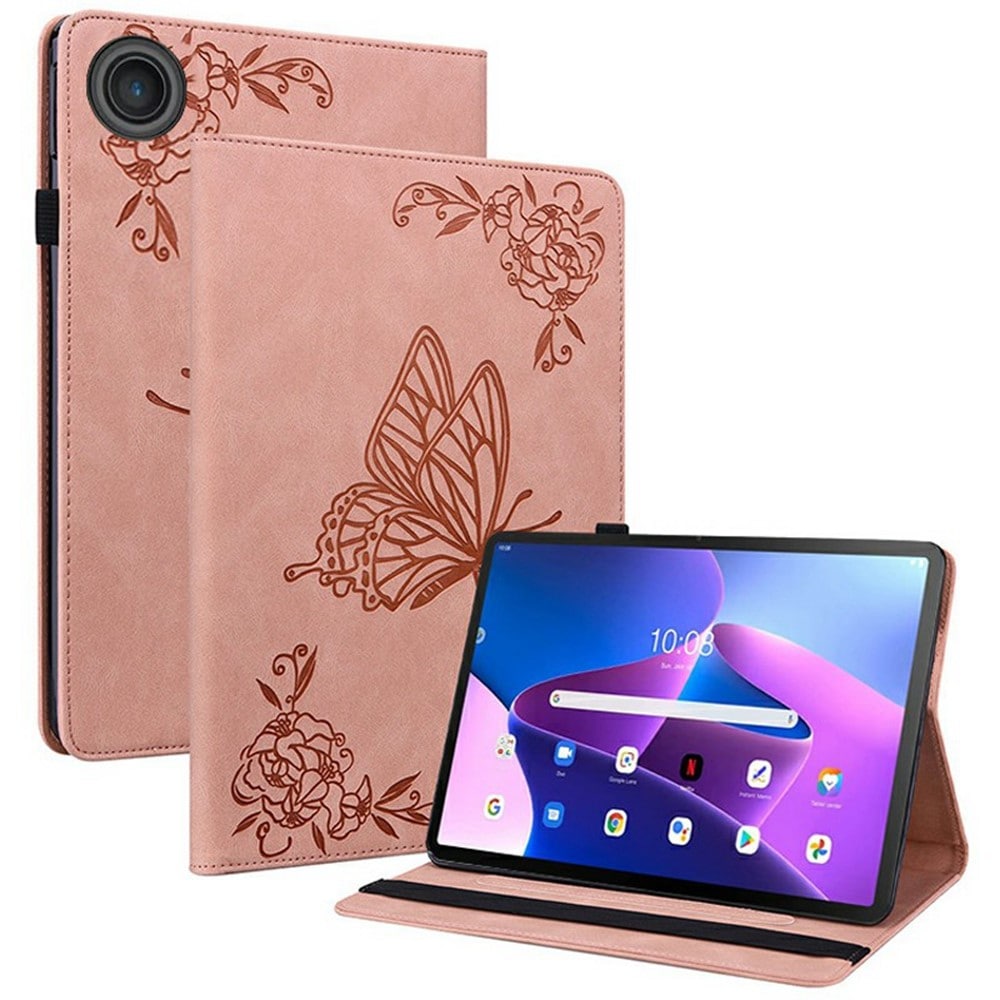  Lenovo Tab Etui med sommerfugle, Lyserød