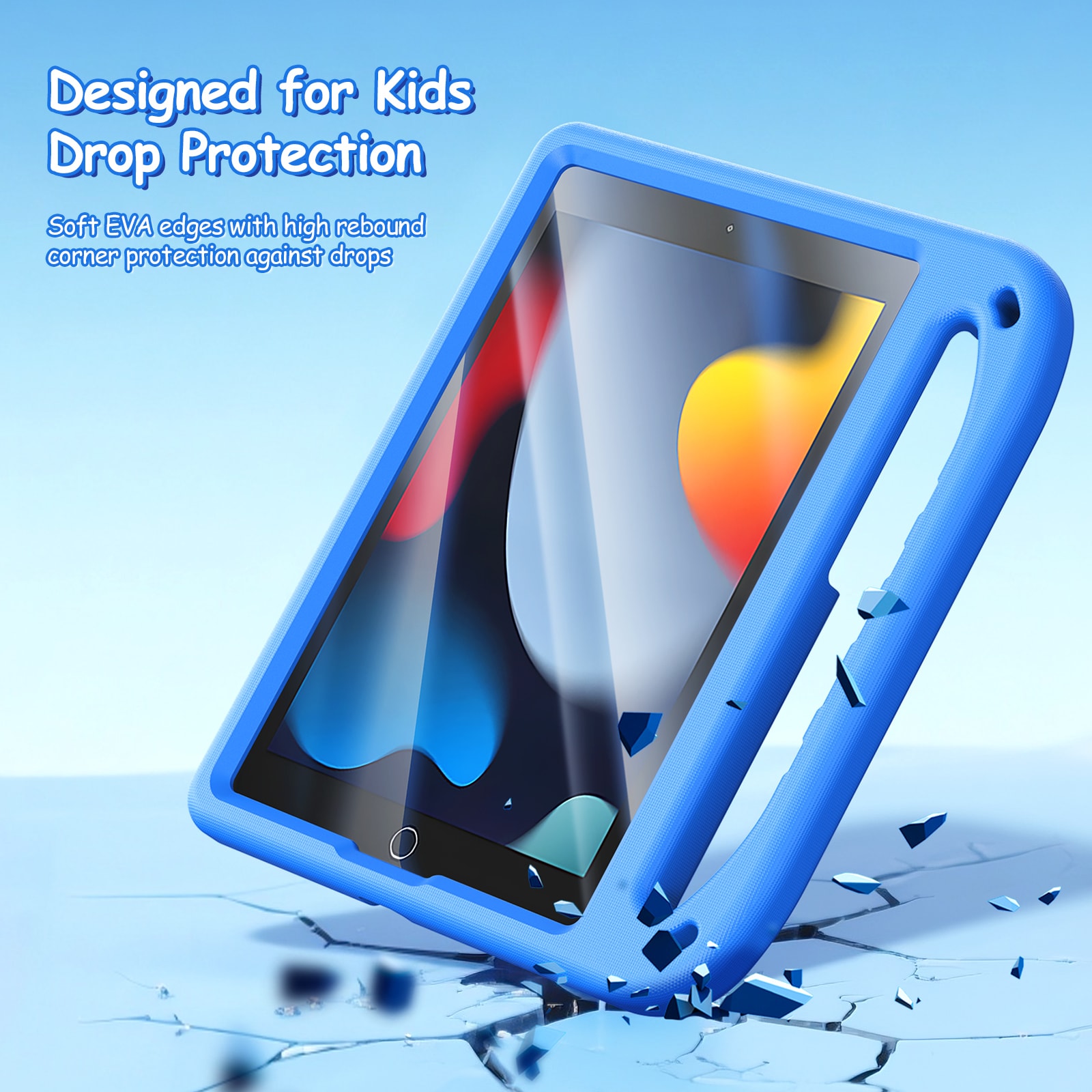 Apple iPad 10.2 8th Gen (2020) Stødsikkert børnevenligt cover i EVA-materiale, Blå