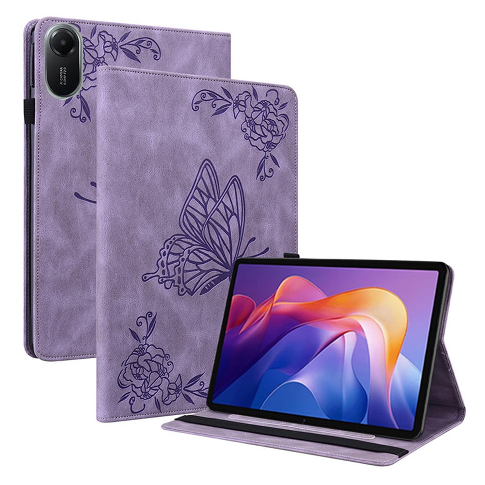 Xiaomi Redmi Pad 2 Etui med sommerfugle, Lilla
