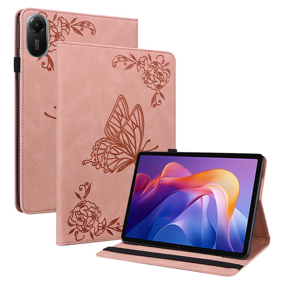 Xiaomi Redmi Pad 2 Etui med sommerfugle, Lyserød