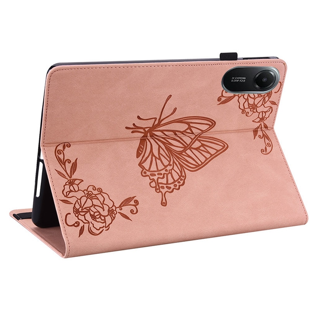 Xiaomi Redmi Pad 2 Etui med sommerfugle, Lyserød