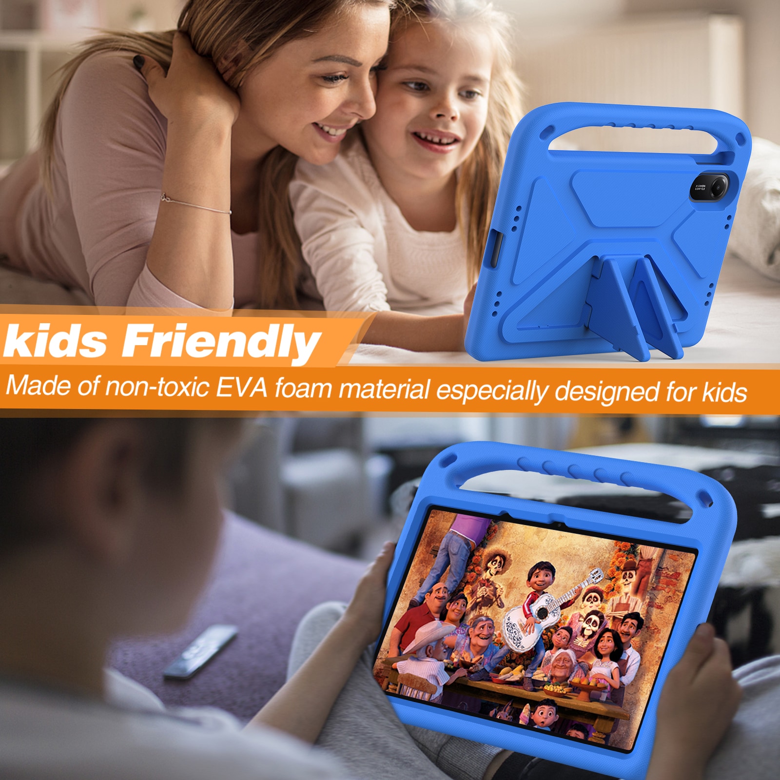Xiaomi Redmi Pad 2 Stødsikkert cover/etui med håndtag - Perfekt til børn, Blå