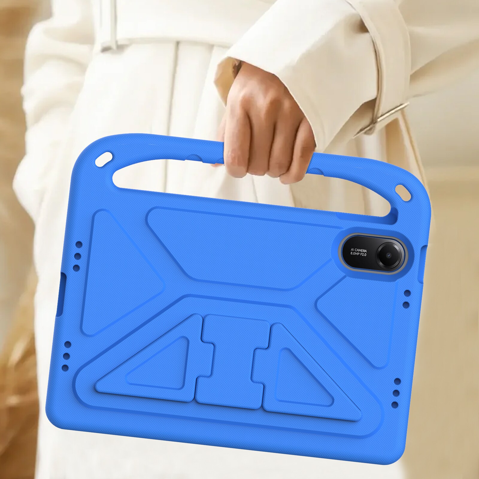 Xiaomi Redmi Pad 2 Stødsikkert cover/etui med håndtag - Perfekt til børn, Blå